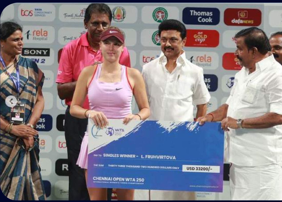 Chennai Open SDAT Women's Tennis prize presentation